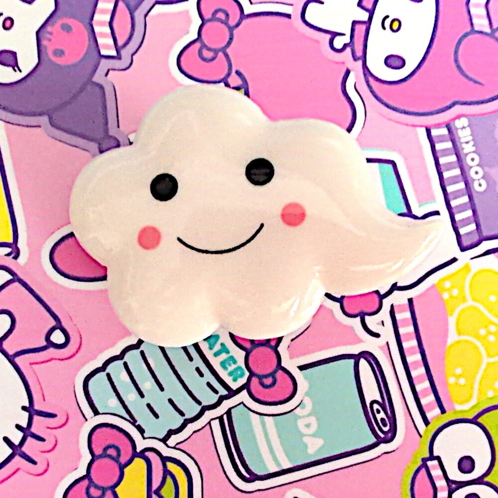 Cloud Shoe Charm Smiling Clog Bling Kawaii Aesthetic 1.5 INCHES 1PC